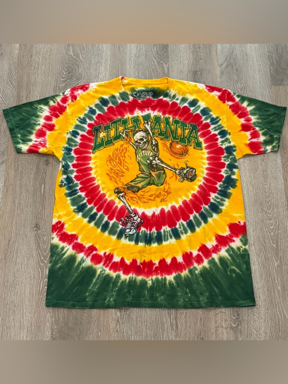 Liquid Blue Grateful Dead Lithuania Basketball Shirt Mens XXL 2XL Tie-Dye 2020